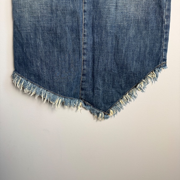 Miss Sixty Vintage Y2K Denim Asymmetric‎ Midi Jean Skirt Frayed Hem XS Festival - Picture 3 of 16